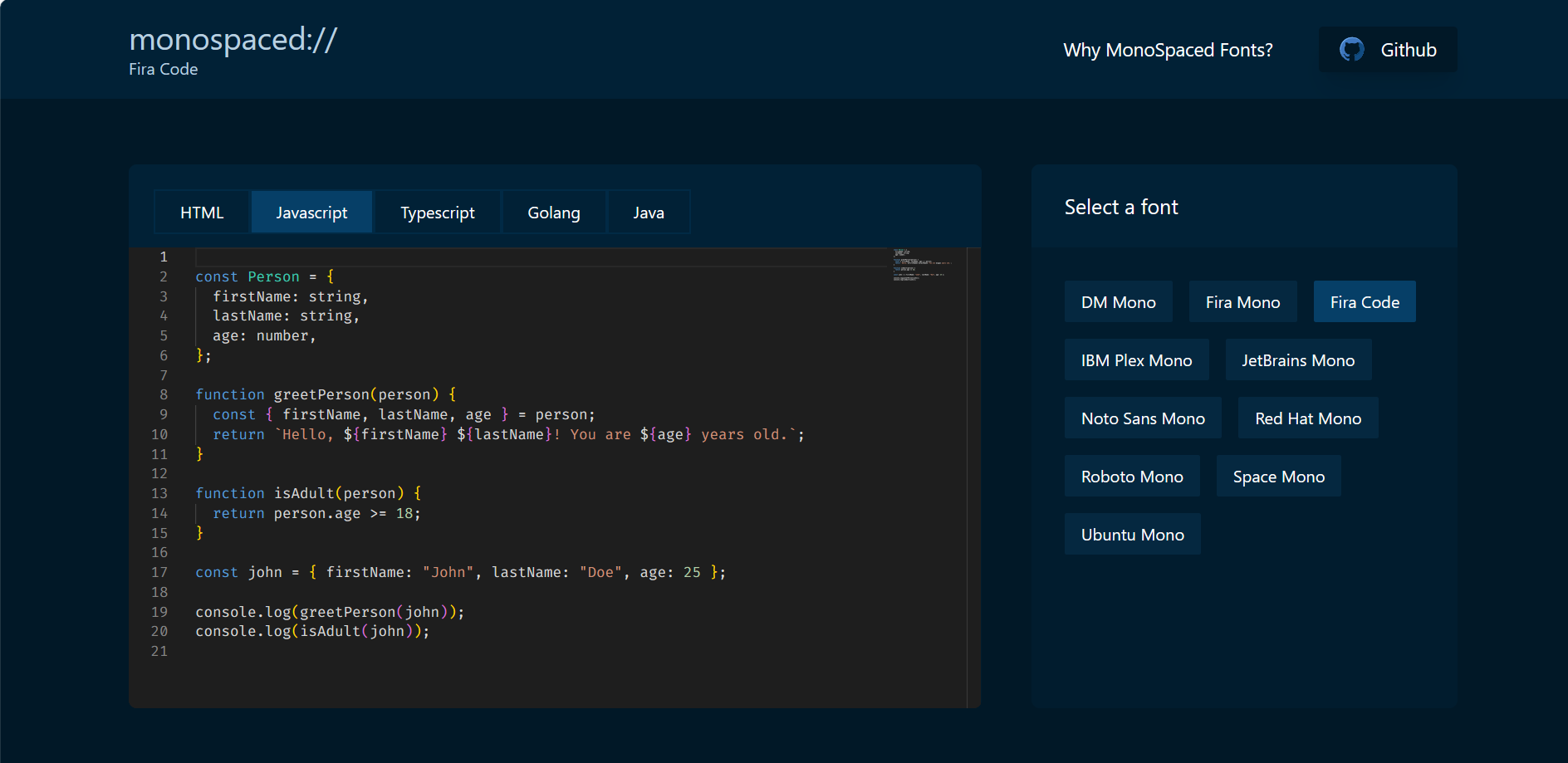 Monospaced